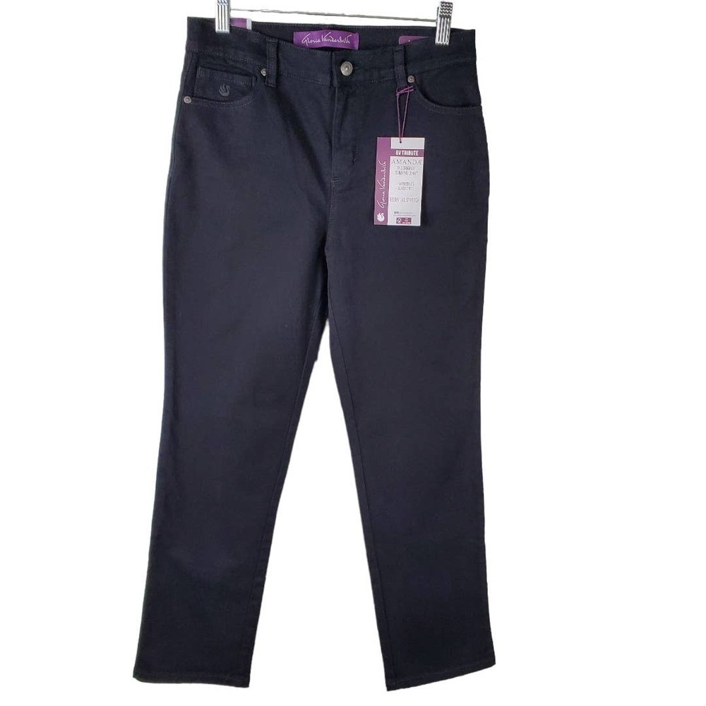 Gloria Vanderbilt Denim Black Amanda The Original Slimming Jeans Size 4 Petite